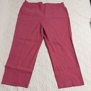 J. Jill Linen Stretch Pants in Rich Pink